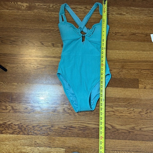 NWT Becca Women's Line In The Sand One-Piece Swimsuit Teal Size Medium - Picture 9 of 10